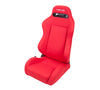 NRG RSC-210: Type-R Cloth Sport Seat - Red w/ Red Stitch with NRG Logo (Pair) - Drive NRG