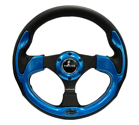 NRG RST-001BL: 320mm Sport Steering Wheel with Blue Inserts
