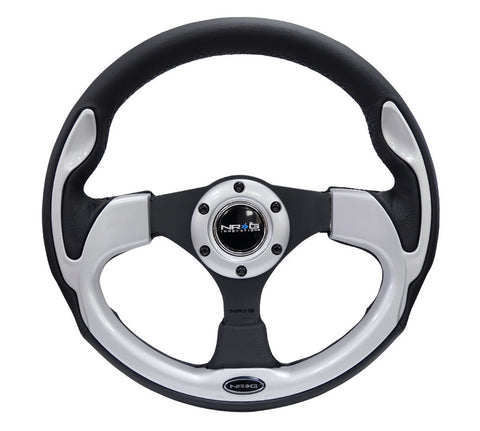 NRG RST-001SL: 320mm Sport Steering Wheel with Silver Inserts