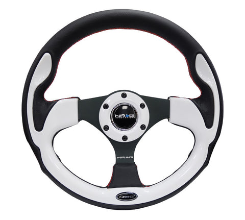 NRG RST-001WT: 320mm Sport Steering Wheel with White Inserts