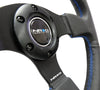 NRG RST-012R-BL: 320mm Sport Leather Steering Wheel Blue Stitching - Drive NRG