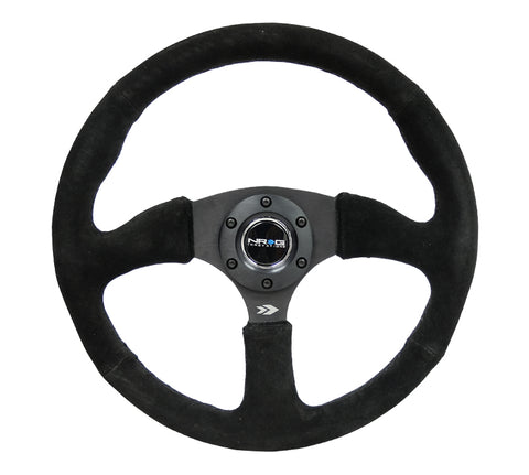 NRG RST-023MB-S: 350mm Race Style Leather Steering Wheel Matte Black Suede