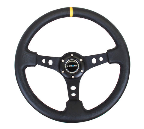 NRG RST-006BK-Y: 350mm Sport Steering Wheel Deep Dish Black- Yellow Center Marking