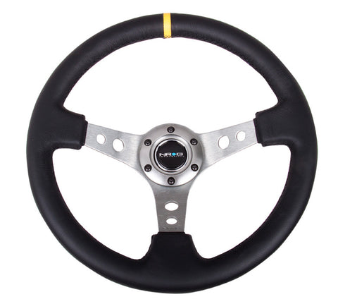 NRG RST-006GM-Y: 350mm Sport Steering Wheel Deep Dish Gunmetal- Yellow Center Marking