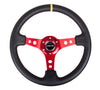 NRG RST-006RD-Y: 350mm Sport Steering Wheel Deep Dish Red- Yellow Center Marking - Drive NRG