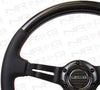 NRG Innovations ST-010CFRS 350mm Carbon Fiber Steering Wheel with Leather Accents close up