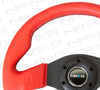 NRG 320mm Red Sport Leather Steering Wheel with Black Stitch ST-012RR-BS - Drive NRG