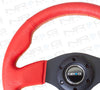 NRG 320mm Red Sport Leather Steering Wheel with Yellow Stitch ST-012RR-YS - Drive NRG