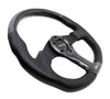 NRG ST-013CFBK: 350mm Carbon Fiber Steering Wheel Flat Bottom with Black Stitching - Drive NRG