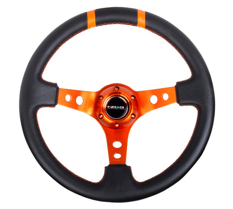 NRG RST-016R-OR: Limited Edition 350mm Sport Steering Wheel Orange w/ orange double center markings