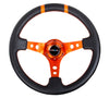 NRG RST-016R-OR: Limited Edition 350mm Sport Steering Wheel (3" Deep) Orange w/ orange double center markings