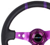NRG RST-016R-PP: Limited Edition 350mm Sport Steering Wheel Purple w/ purple double center markings - Drive NRG