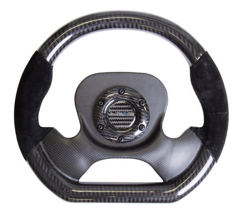 NRG ST-X10CF-S: 320mm Carbon Fiber Steering Wheel Suede with CF Center Plate
