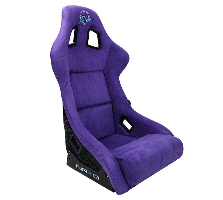 NRG FRP-302PP-PRISMA: Fiber Glass Purple Alcantara Bucket Seat