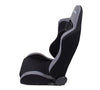 NRG RSC-100L/R: EVO Style Cloth Sport Seat w/ Logo - Black (Pair) - Drive NRG