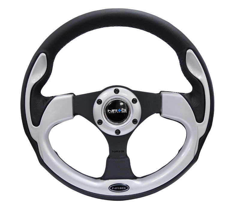 NRG 320mm Sport Steering Wheel with Silver Inserts RST-001SL