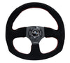 NRG 320mm Racey Style Suede Steering Wheel with Red Stitching RST-009S-RS
