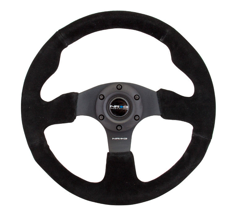 NRG 320mm Race Style Suede Steering Wheel with Black Stitch RST-012S