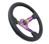 NRG RST-018R-MCBS: 350mm Sport Steering Wheel (3" Deep) Neochrome Leather w/ Black Stitching - Drive NRG