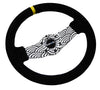 NRG RST-021S-WAVE-Y: Japanese Wave Hydro-Dipped Suede Steering Wheel - Drive NRG