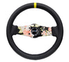 NRG RST-021R-SUN-Y: Japanese Floral Hydro-Dipped Leather Steering Wheel - Drive NRG