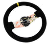 NRG RST-021S-SUN-Y: Japanese Floral Hydro-Dipped Suede Steering Wheel - Drive NRG