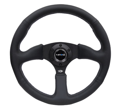 NRG RST-023MB-R: 350mm Race Style Leather Steering Wheel Matte Black