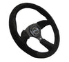 NRG RST-023MB-S: 350mm Race Style Leather Steering Wheel Matte Black Suede - Drive NRG