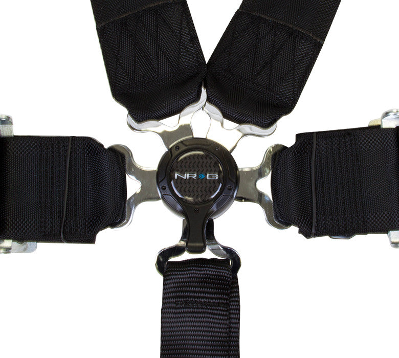 NRG SBH-6PCBK: 6 Point Seat Belt Harness / Cam Lock - Black - Drive NRG