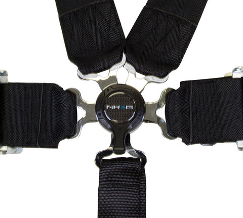 NRG SBH-6PCBK: 6 Point Seat Belt Harness / Cam Lock - Black