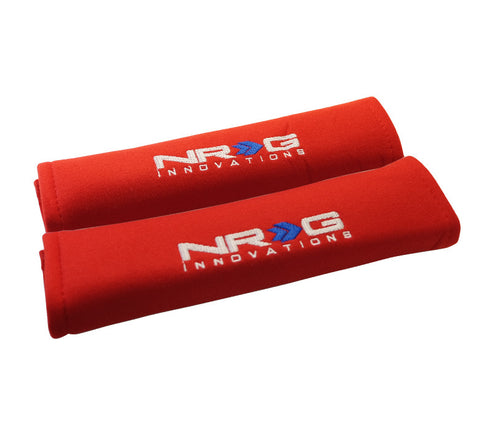 NRG SBP-27RD: Seat Belt Pads - Red (2 piece) Short