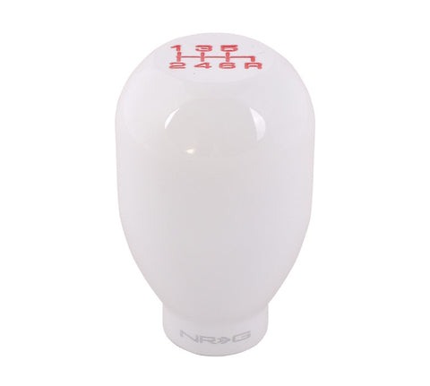 NRG SK-100WH-W(6)N: 42mm 6 Speed White Heavy Weight Shift Knob (Universal)
