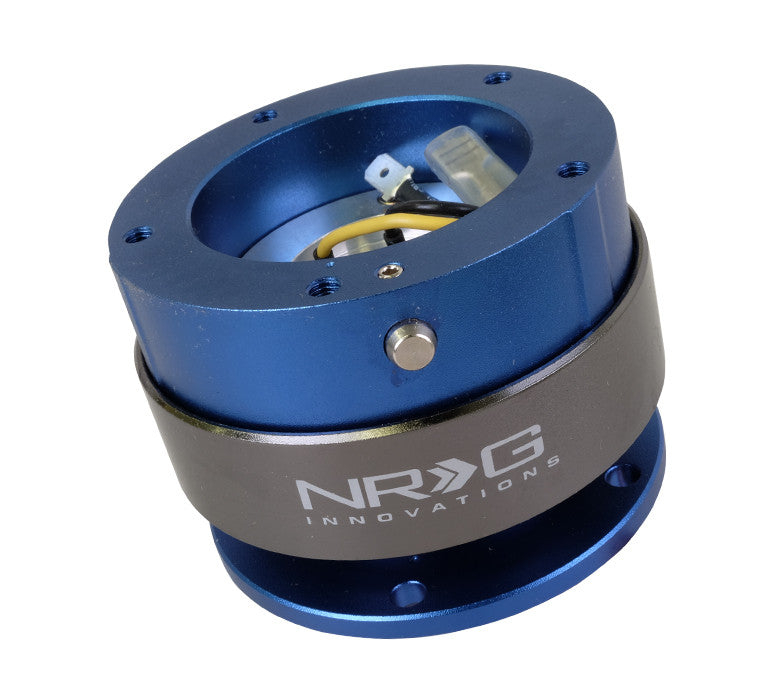 NRG Quick Release Gen 2.0 (Blue Body w/ Titanium Chrome Ring (5 hole) SRK-300BL - Drive NRG
