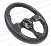 320mm Sport Leather Steering Wheel with Carbon Fiber Look Inserts (ST-001CFL) - Drive NRG