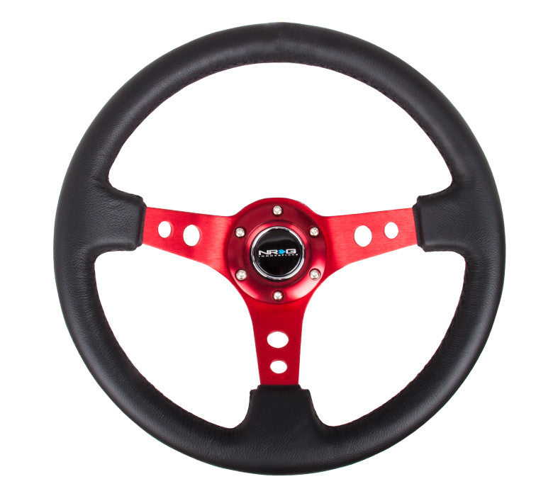 NRG RST-006RD: 350mm Sport Steering Wheel 3" Deep Dish Red - Drive NRG