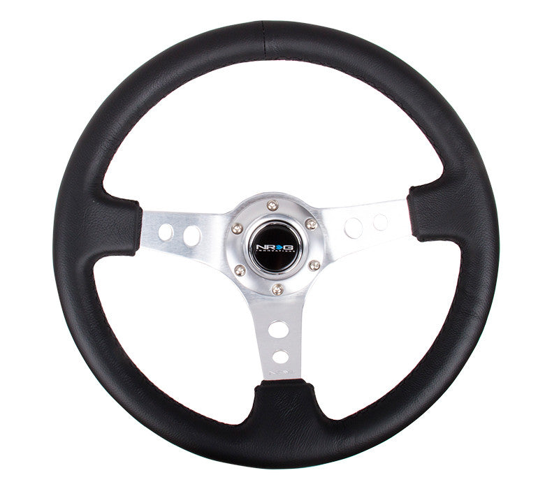 NRG RST-006SL: 350mm Sport Steering Wheel 3" Deep Dish Silver - Drive NRG
