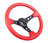 NRG RST-006RR-BS: 350mm Red Sport Steering Wheel 3" Deep Dish Black Spoke - Drive NRG
