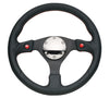NRG RST-007R: 320mm Sport Steering Leather Wheel with Dual Buttons - Drive NRG
