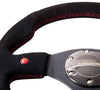 NRG RST-007S: 320mm Sport Steering Suede Wheel with Dual Buttons - Drive NRG
