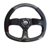 NRG Innovations ST-009CFRS Carbon Fiber Flat Bottom Steering Wheel with Red Stitching