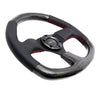 NRG Innovations ST-009CFRS Carbon Fiber Flat Bottom Steering Wheel with Red Stitching side view