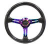 NRG ST-010MC-CF: 350mm Carbon Fiber Steering Wheel with Neochrome Center Spoke - Drive NRG
