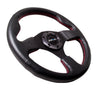NRG RST-012R-RS: 320mm Race Style Leather Steering Wheel Red Stitching - Drive NRG
