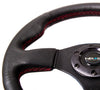 NRG RST-012R-RS: 320mm Race Style Leather Steering Wheel Red Stitching - Drive NRG