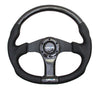 NRG ST-013CFBK: 350mm Carbon Fiber Steering Wheel Flat Bottom with Black Stitching - Drive NRG