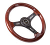 NRG ST-015-1BK: Classic Wood Grain Wheel, 330mm, 3 spoke center in matte black - Drive NRG
