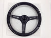 Galaxy Classic Wood Grain Wheel 350mm 3 Black Spokes-Black Sparkled Color ST-015BK-BSB - Drive NRG