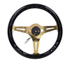 NRG ST-015CG-BK: 350mm Black Wood Grain Wheel Chrome Gold 3 Spoke Center - Drive NRG
