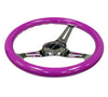 NRG ST-015CH-NPP: 350mm Neon Purple Wood Grain Wheel Chrome Spoke - Drive NRG