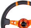 NRG RST-016R-OR: Limited Edition 350mm Sport Steering Wheel Orange w/ orange double center markings - Drive NRG